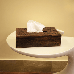 Wooden Hand Made Carving Tissue Box