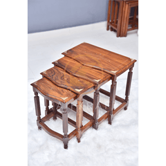 Sheesham Wood Brass Nesting Tables