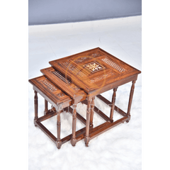 Casa Wooden Paisley Nesting Table Set of 3