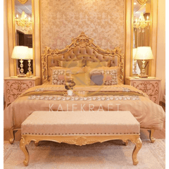 White Gold Crown Bed Set